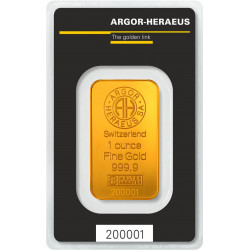 1 Oz ARGOR HERAEUS 31,1g zlatý investiční slitek 1 Oz ARGOR HERAEUS 31,1g zlatý investiční slitek