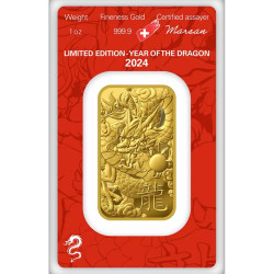 1 Oz Lunární série Rok draka 2024 ARGOR HERAEUS 31,1g zlatý investiční slitek 1 Oz Lunární série Rok draka 2024 ARGOR HERAEUS 31,1g zlatý investiční slitek