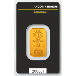 10g ARGOR HERAEUS zlatý investiční slitek 10g ARGOR HERAEUS zlatý investiční slitek