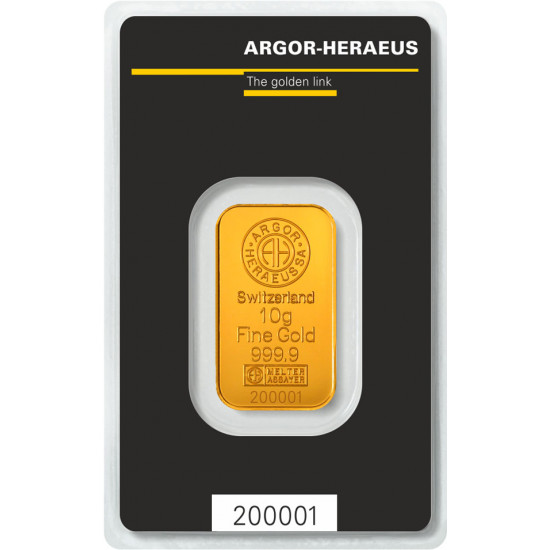 10g ARGOR HERAEUS zlatý investiční slitek