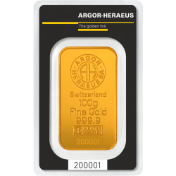 100g ARGOR HERAEUS Kinebar zlatý investiční slitek 100g ARGOR HERAEUS Kinebar zlatý investiční slitek