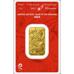 10g Lunární série Rok draka 2024 ARGOR HERAEUS zlatý investiční slitek 10g Lunární série Rok draka 2024 ARGOR HERAEUS zlatý investiční slitek