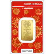 10g Lunární série Rok draka 2024 ARGOR HERAEUS zlatý investiční slitek