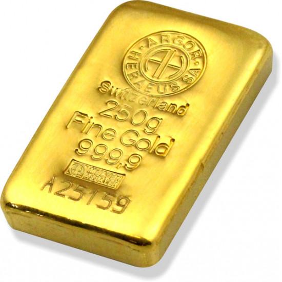 250g ARGOR HERAEUS zlatý investiční slitek