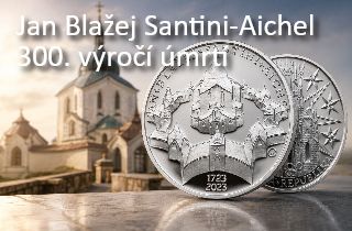 Jan Blažej Santini-Aichel 300. výročí úmrtí 2023 Stříbrná mince Proof