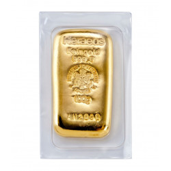 100g HERAEUS zlatý investiční slitek - Litý 100g HERAEUS zlatý investiční slitek - Litý