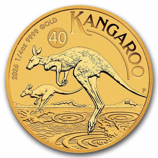 1/4 Oz Kangaroo Klokan zlatá investiční mince