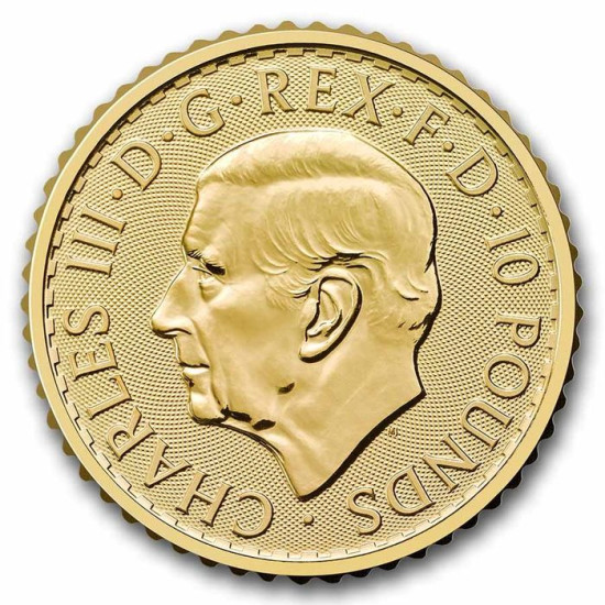 1/10 Oz Britannia zlatá investiční mince King Charles III.