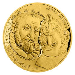 2oz Zlatá investiční mince Rudolf II. Habsburský a Magistr Kelley proof