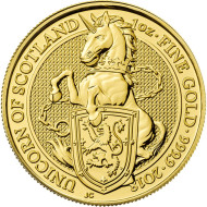 1 Oz The Queen's Beasts Unicorn 2018 zlatá investiční mince