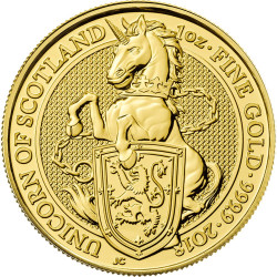 1 Oz The Queen's Beasts Unicorn 2018 zlatá investiční mince