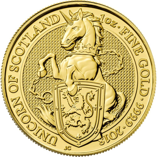 1 Oz The Queen's Beasts Unicorn 2018 zlatá investiční mince