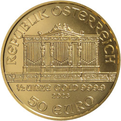 1/2 Oz Wiener Philharmoniker zlatá investiční mince 1/2 Oz Wiener Philharmoniker zlatá investiční mince
