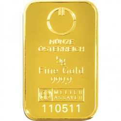 5g Münze Österreich Kinebar zlatý investiční slitek 5g Münze Österreich Kinebar zlatý investiční slitek