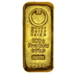 500g Münze Österreich zlatý investiční slitek 500g Münze Österreich zlatý investiční slitek