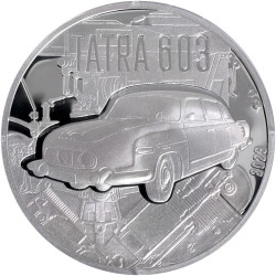Pocta ČNB Luboši Charvátovi Tatra 603 2023 Stříbrná sada Proof Pocta ČNB Luboši Charvátovi Tatra 603 2023 Stříbrná sada Proof